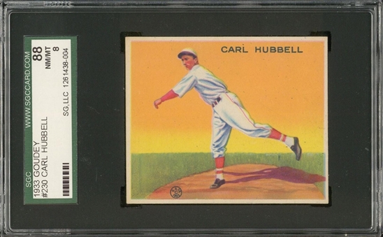 1933 Goudey #230 Carl Hubbell – SGC 88 NM/MT 8 